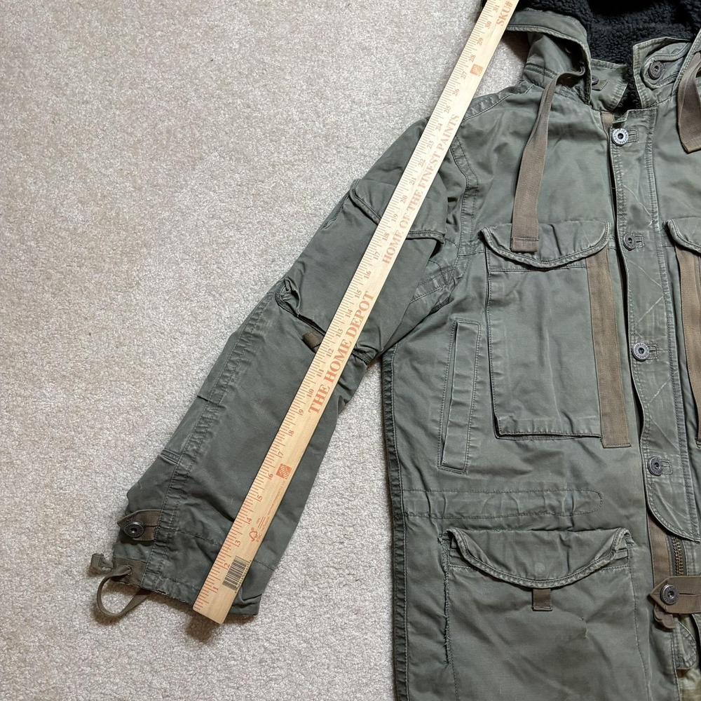 Vtg Gap Jacket Mens Large Green Military Cold Weather Parka Canvas Hooded 2007 - Picture 8 of 16